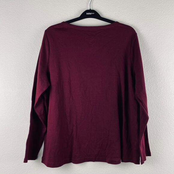 NWT Croft & Barrow Classic Tee Long Sleeve Crew Neck Holiday Plus Size XXL‎ - Picture 2 of 9
